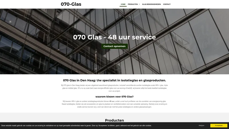 Website van 070-Glas