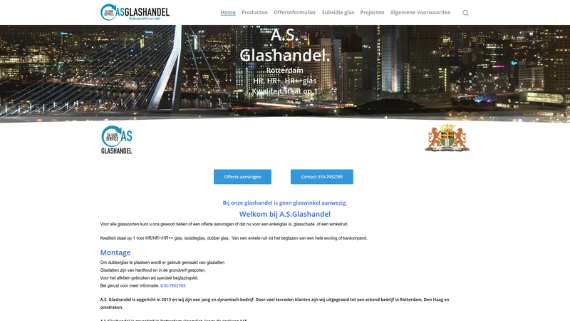 Website van A.S.Glashandel