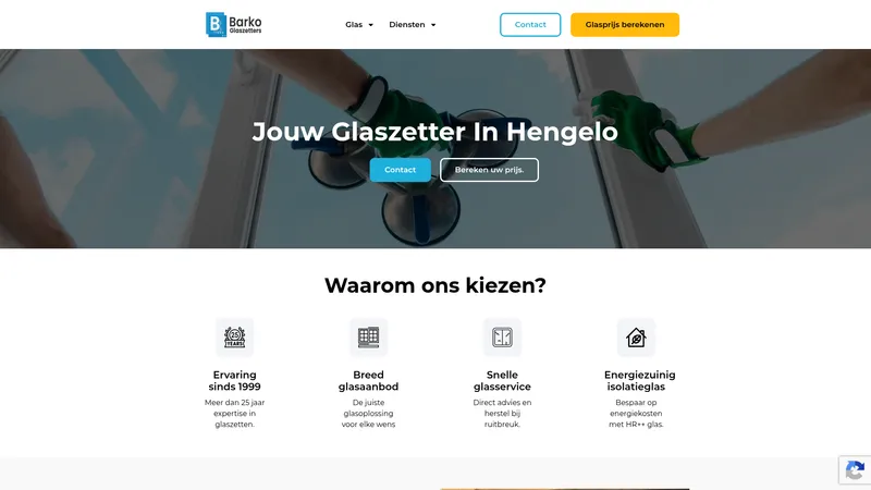 Website van Barko Glaszetters