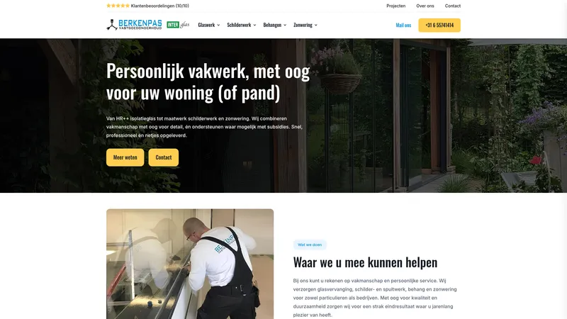 Website van Berkenpas Isolatieglas VGO & Interglas