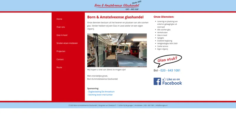 Website van Born Glaszetterij