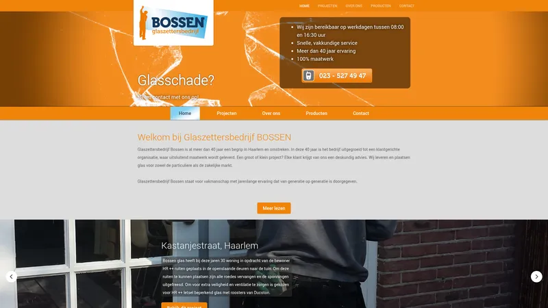 Website van Bossen glas