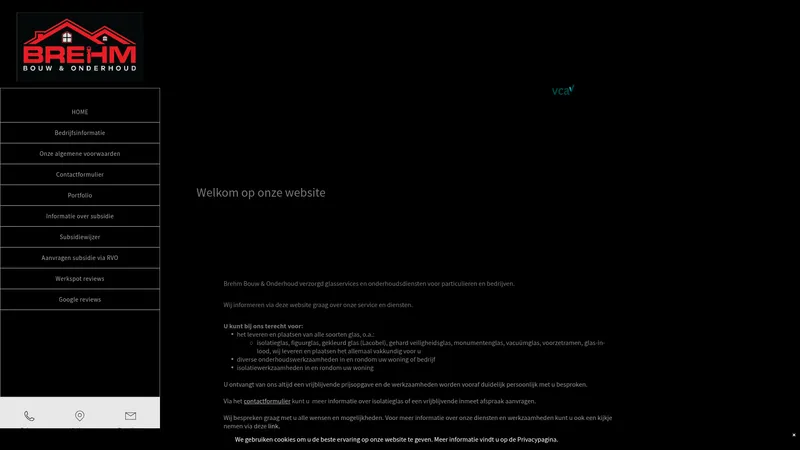 Website van Brehm Bouw en Onderhoud