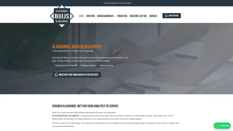 Website van Budget Glashandel