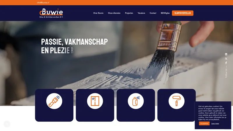 Website van Buwie Glas & Schilderwerken B.V