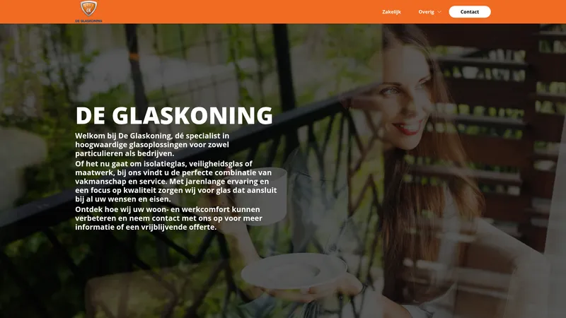 Website van De Glaskoning is dé glasspecialist voor woningen