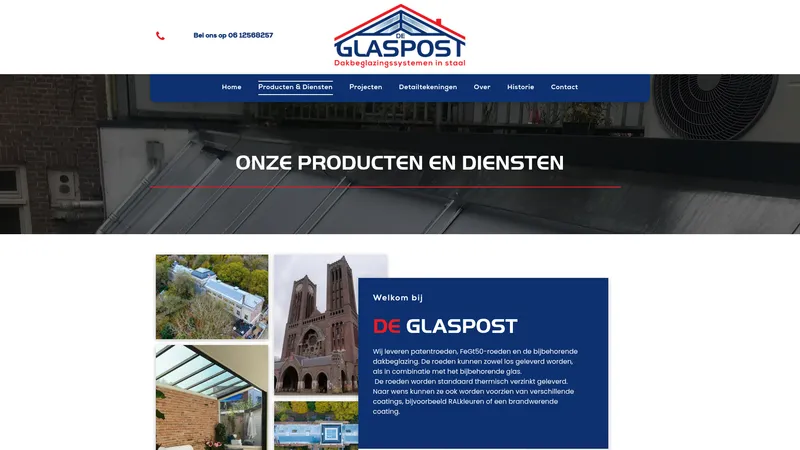 Website van De Glaspost
