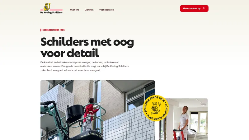 Website van De Koning Schilders