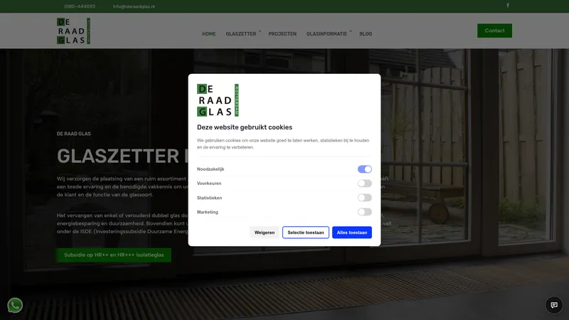 Website van De Raad Glas