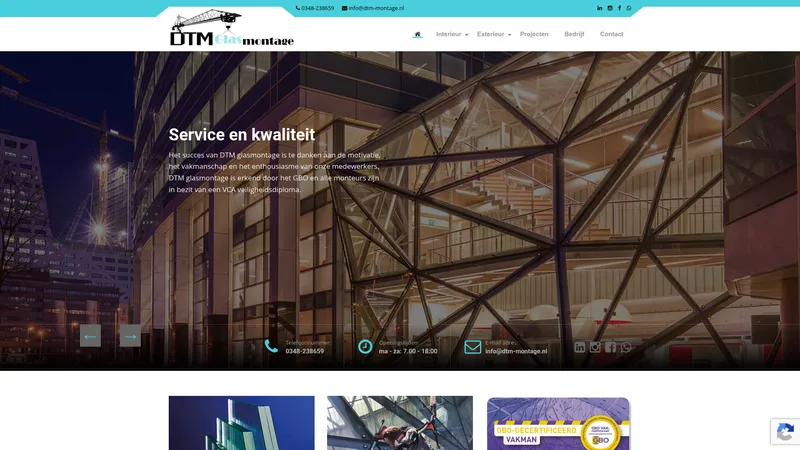 Website van DTM Montage B.V