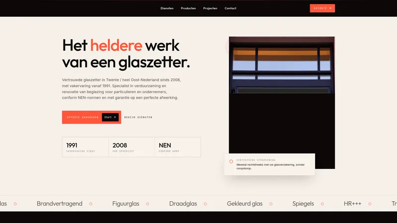 Website van EBM Glasmontage