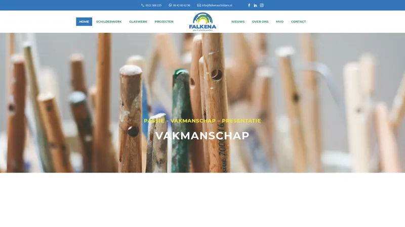 Website van Falkena Glas en Schilderwerken B.V.