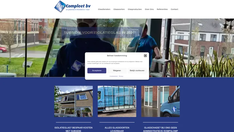 Website van Glas Compleet