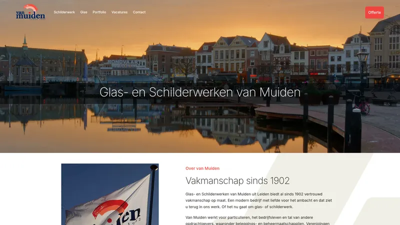 Website van Glas- en Schilderwerken van Muiden Leiden B.V.