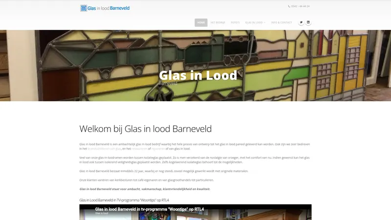 Website van Glas in Lood Barneveld