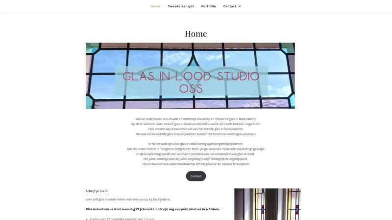 Website van Glas in lood Studio