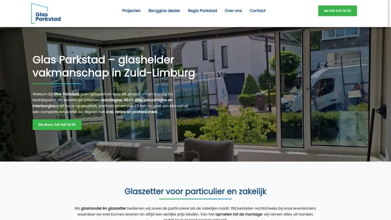 Website van Glas Parkstad