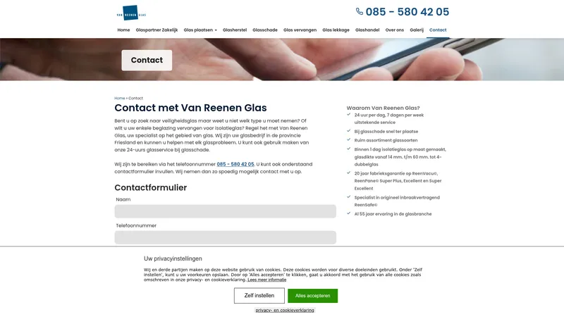 Website van Glas Sneek