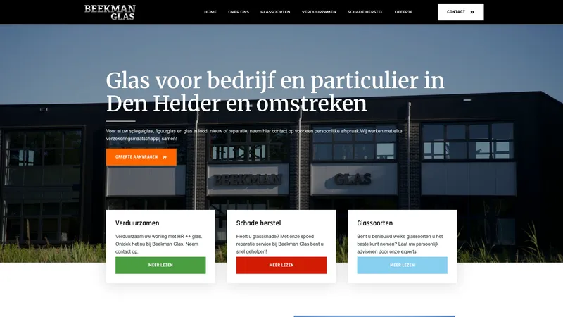 Website van Glasbedrijf Rob Beekman