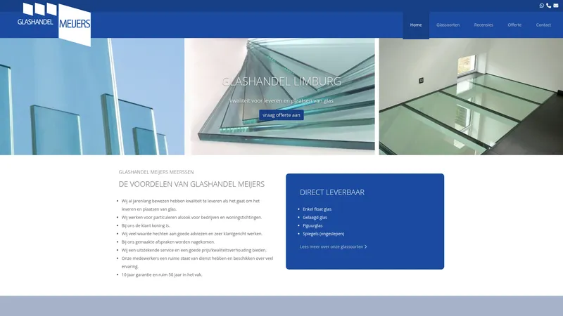 Website van Glashandel Meijers