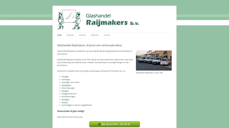 Website van Glashandel Raijmakers