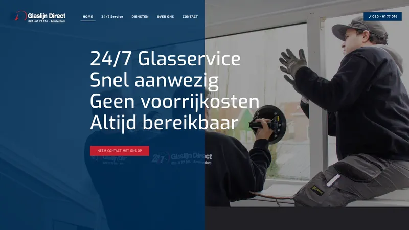 Website van Glaslijn Direct