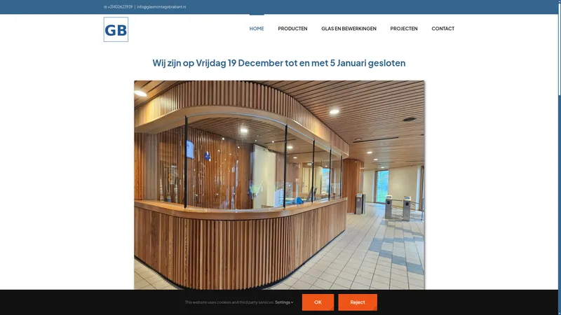 Website van Glasmontage Brabant