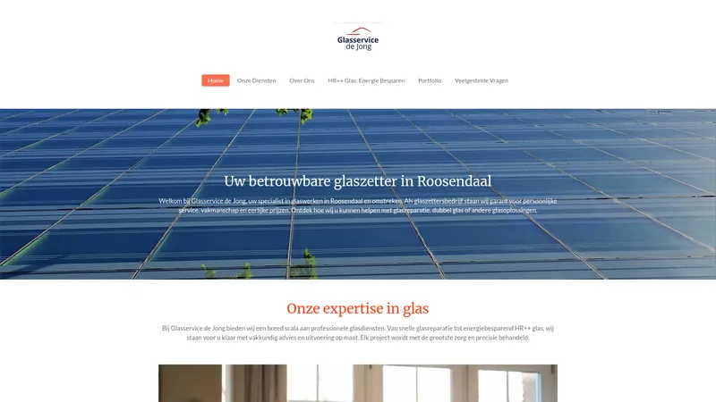 Website van Glasservice de Jong