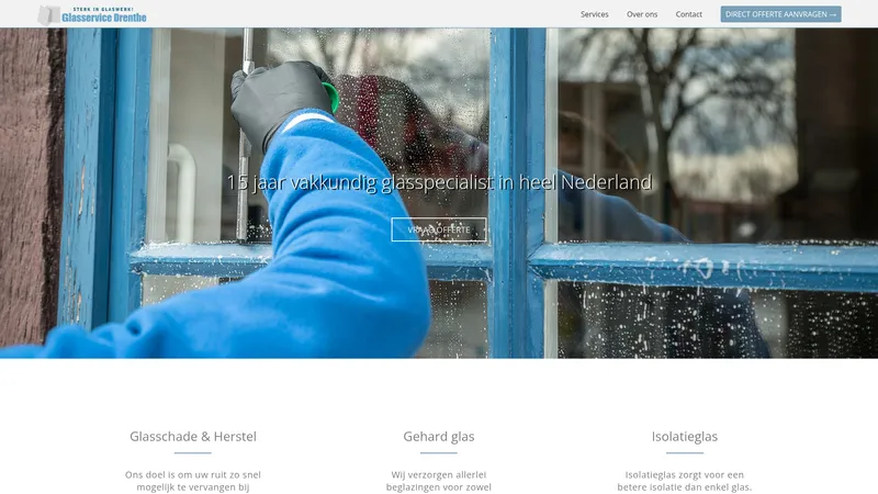 Website van Glasservice Drenthe