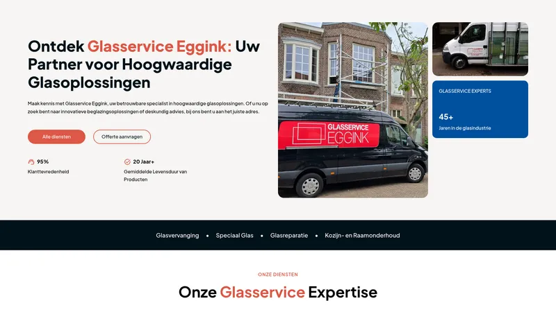 Website van Glasservice Eggink