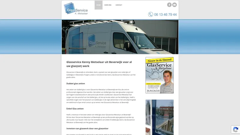 Website van Glasservice K.Metselaar