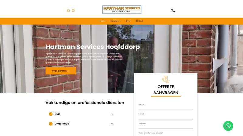 Website van Hartman services hoofddorp