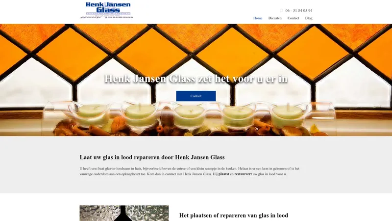 Website van Henk Jansen Glas-in-Lood