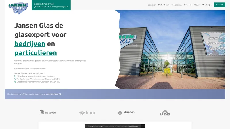 Website van Jansen Glas