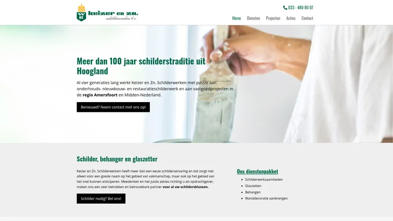 Website van Keizer en Zn Schilderwerken
