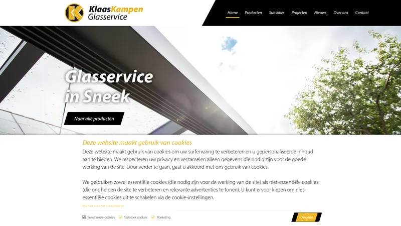 Website van Klaas Kampen | Glasservice Sneek