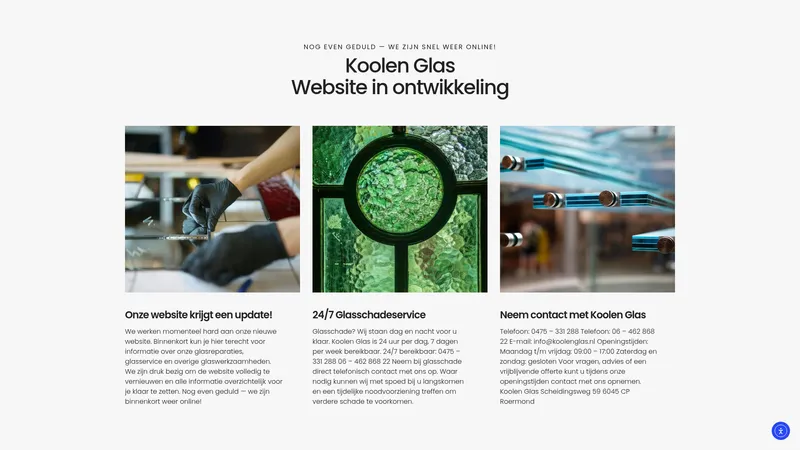 Website van Koolen Glas