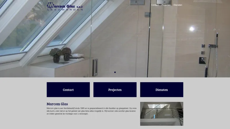 Website van Marcom-Glas