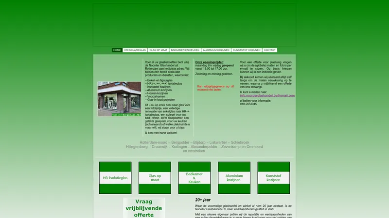 Website van Noorder Glashandel B.V.