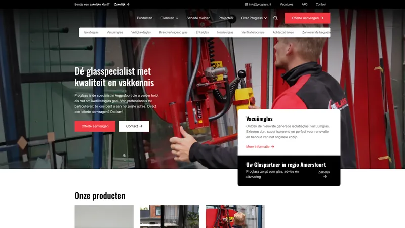 Website van Proglass BV