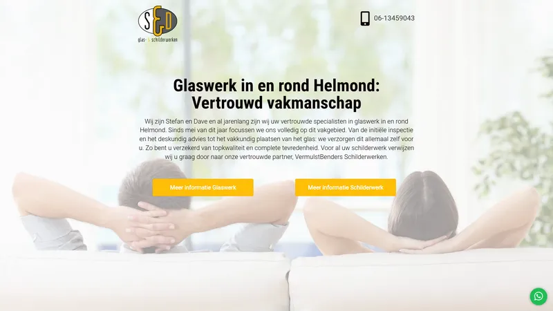 Website van s&d glas en schilderwerken