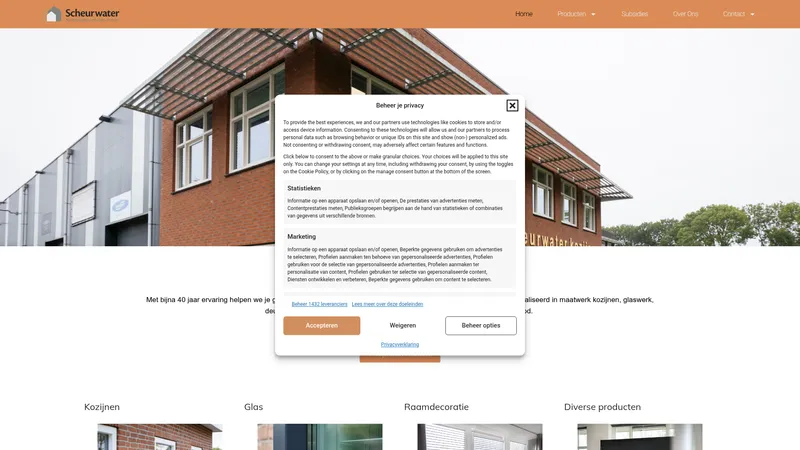 Website van Scheurwater Kozijnen