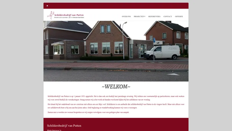 Website van schilders- en glaszettersbedrijf van Putten