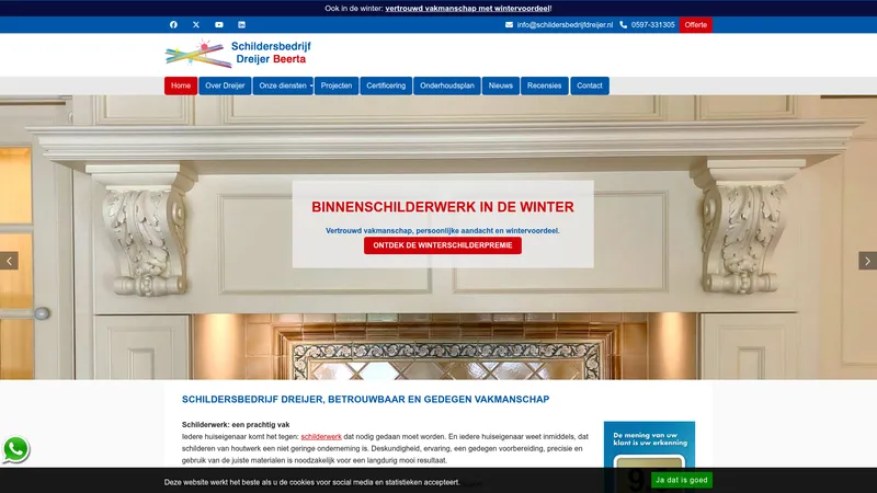 Website van Schildersbedrijf Dreijer VOF