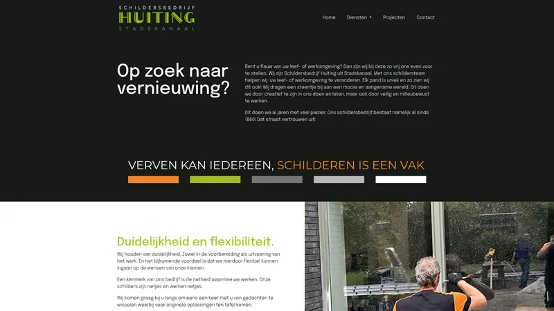 Website van Schildersbedrijf HUITING Stadskanaal