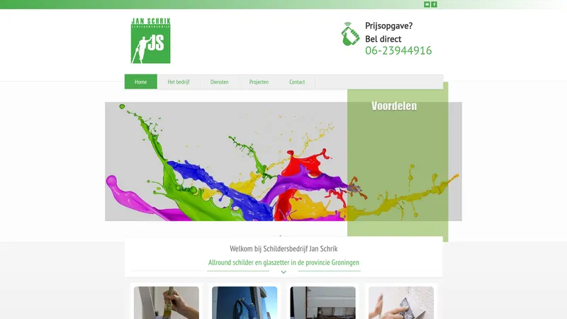 Website van Schildersbedrijf Jan Schrik | Schilder en glaszetter provincie Groningen