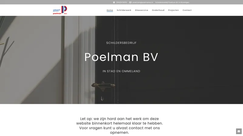 Website van Schildersbedrijf Poelman BV