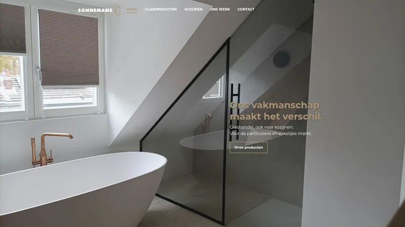 Website van Sonnemans Glas