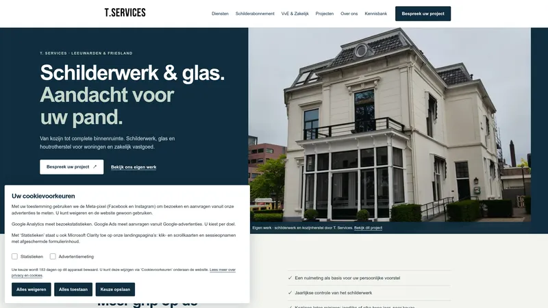 Website van T. Services Schilderwerken