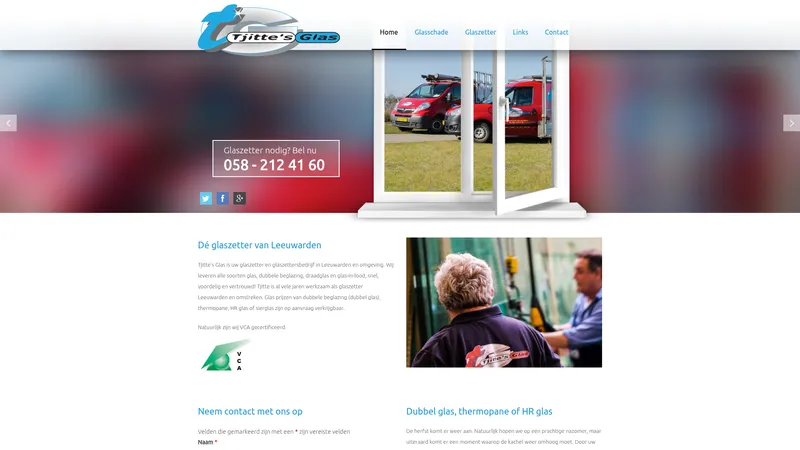 Website van Tjitte's Glas